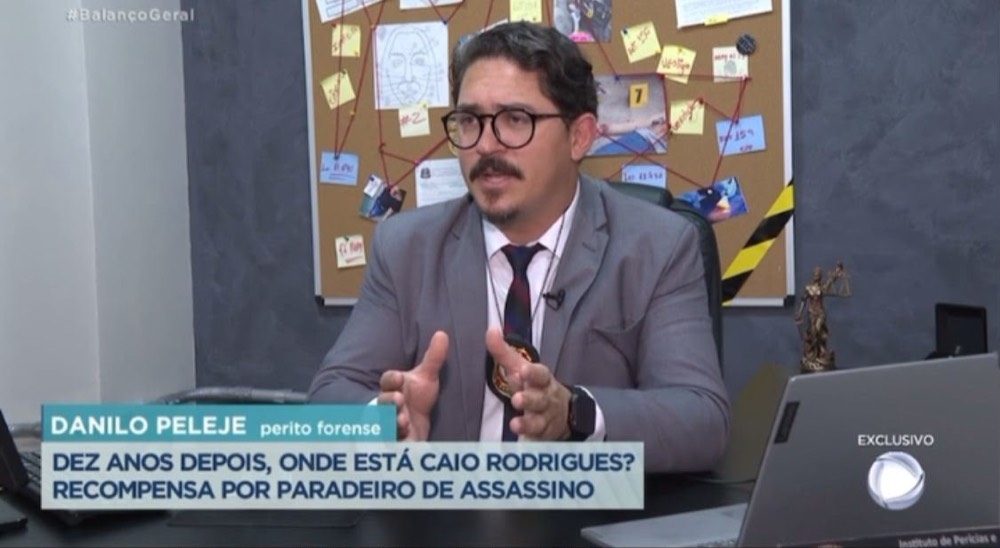 Danilo Peleje identificado como perito forense na Record